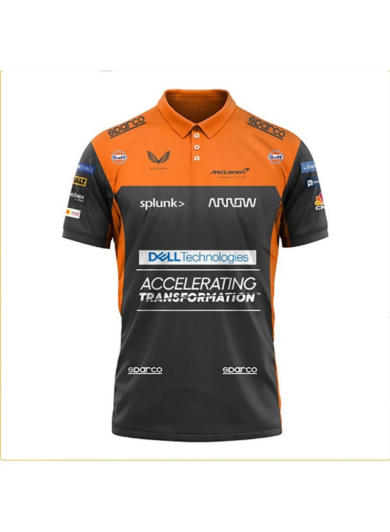 McLaren F1 Team Orange and Black Polo Shirt size 2XL