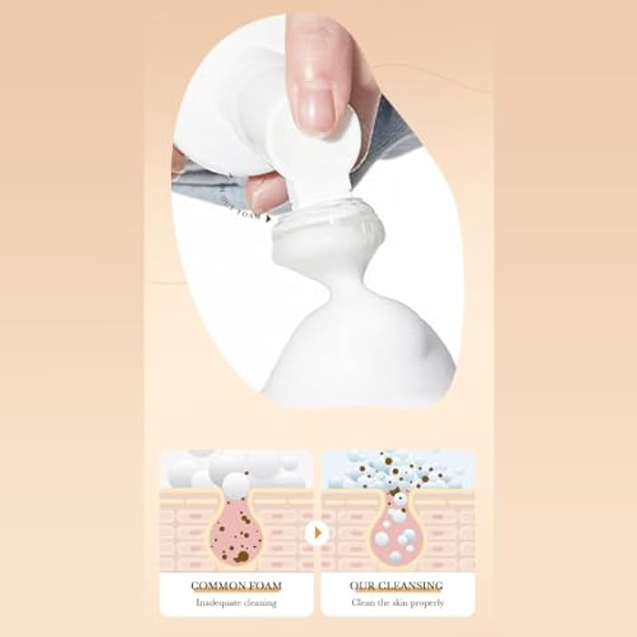 VENZEN Rice Raw Pulp Clean Foam Mousse Soft Brush Head Deep Face Clean Exfoliation Facial Moisturizing Skin Care 120ml / 4.06fl.oz - Image 5