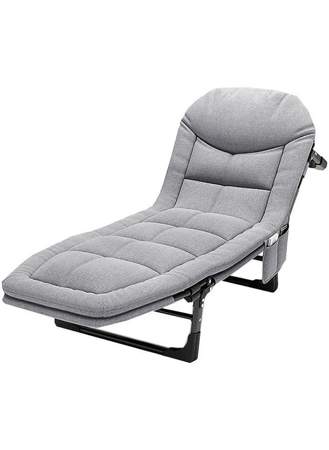 Generic - Folding Camping Bed, Comfortable Portable Foldable Bed with Mattress Pillow  Single Lounge Chair, Indoor Outdoor Beach Bed for Camp Office - Image 1