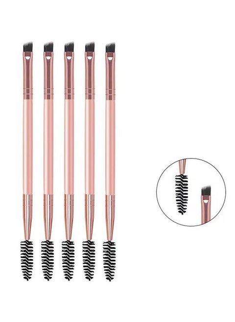 5Pcs Duo Eyebrow Brush, Spoolie Brush and Angled Brow Brush Eyelash Brush for Eye Makeup