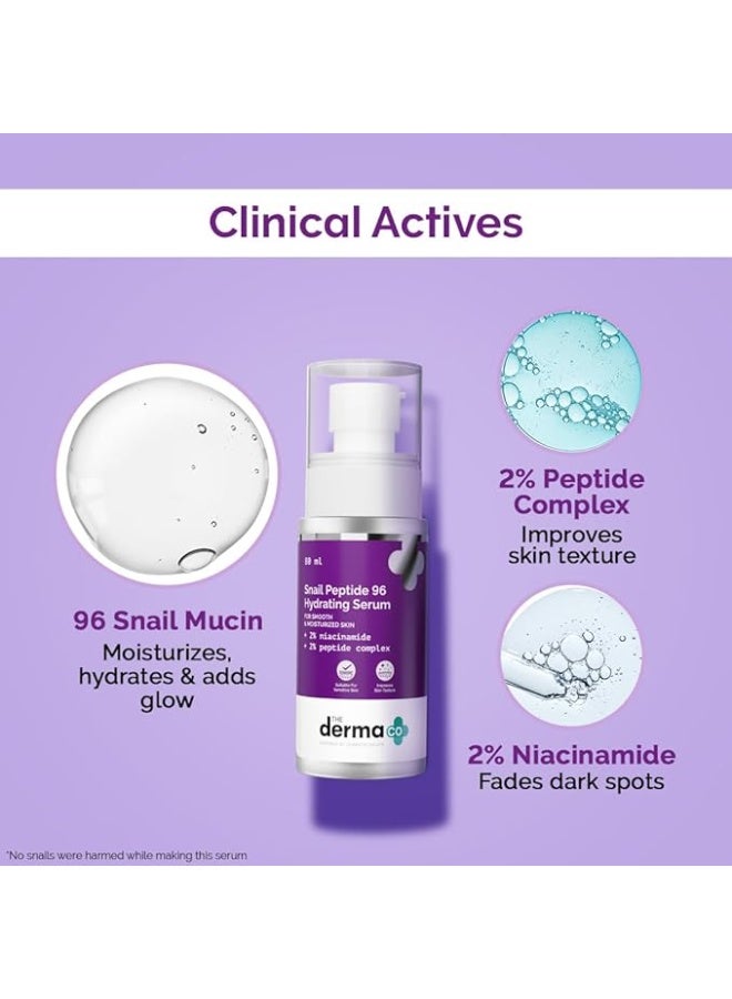 The Derma Co Snail Peptide 96 Hydrating Serum with Niacinamide & Peptide Complex for Smooth & Moisturized Skin | Snail Mucin Serum | Dull Skin & Fine Lines, Korean Skincare - 80 ml - Image 4