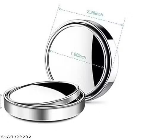 crentila HD Glass Blind Spot Mirror Round 360° Side view Blindspot with Frame, Self-Adhesive for unniversal car Fit with Adjustable Angle, Easy Installation (SILVER) - Image 2