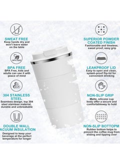Generic Original 510 ml Thermos Mug, Thermal Bottle, Vacuum Insulated Tea Coffee Thermos 304 Stainless Steel Travel Mug for Hot and Cold Drinks, Perfect for Kids and Babies. Leakproof Design, Great Gift for Outdoor, Office, Home, Sports Coffee Mug Nescafe Cappuccino Tea - Car Seat Mug - Coffee Mug - Double Wall Stainless Steel Insulated with Flip Lid to Keep Drinks Hot and Cold - Stainless Steel Vacuum Insulated Double Wall Thermal Cup for Tea Coffee Travel with Flip Lid for Hot and Cold Drinks for 6 Hours - Thermal Flask with Silicone Heat Insulation to Protect Hands from Burns  - Image 2