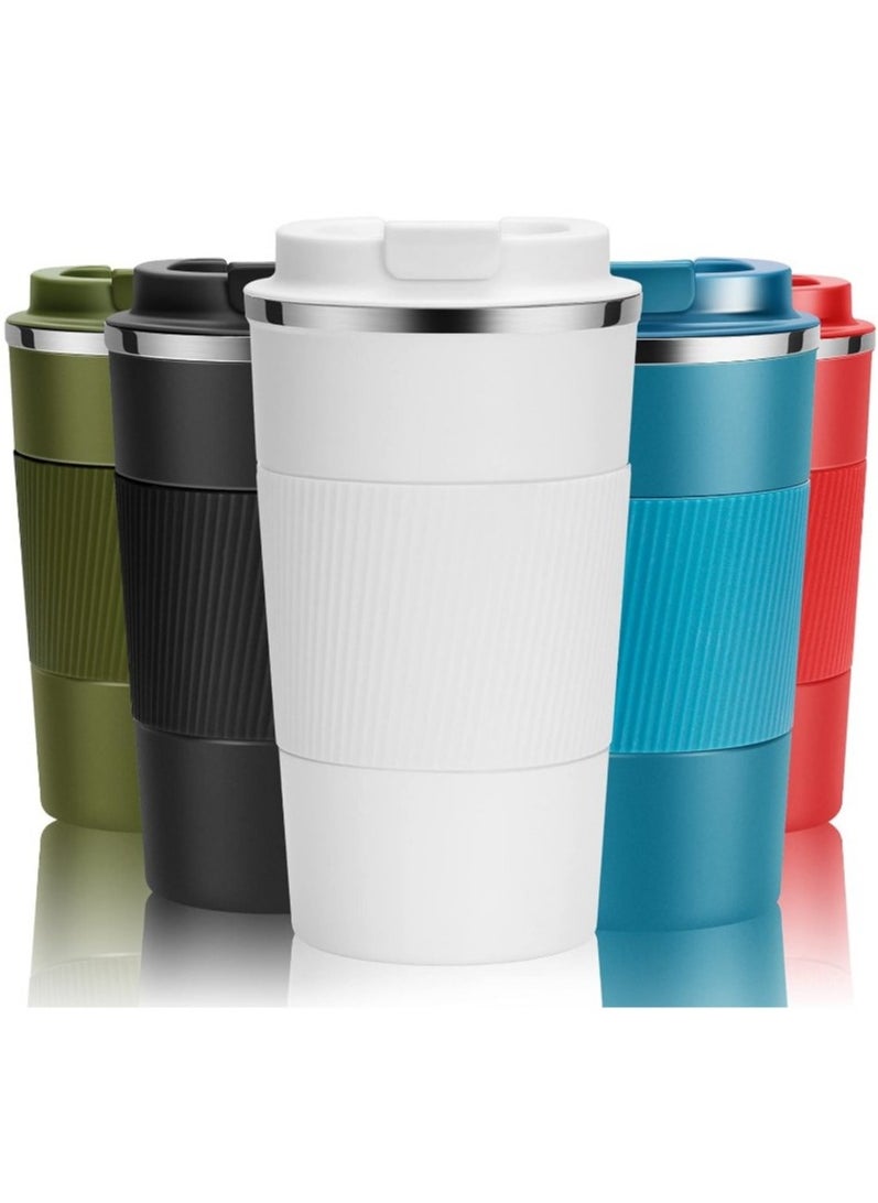 Generic - Original 510 ml Thermos Mug, Thermal Bottle, Vacuum Insulated Tea Coffee Thermos 304 Stainless Steel Travel Mug for Hot and Cold Drinks, Perfect for Kids and Babies. Leakproof Design, Great Gift for Outdoor, Office, Home, Sports Coffee Mug Nescafe Cappuccino Tea - Car Seat Mug - Coffee Mug - Double Wall Stainless Steel Insulated with Flip Lid to Keep Drinks Hot and Cold - Stainless Steel Vacuum Insulated Double Wall Thermal Cup for Tea Coffee Travel with Flip Lid for Hot and Cold Drinks for 6 Hours - Thermal Flask with Silicone Heat Insulation to Protect Hands from Burns - Image 1