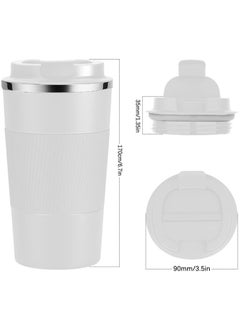 Generic Original 510 ml Thermos Mug, Thermal Bottle, Vacuum Insulated Tea Coffee Thermos 304 Stainless Steel Travel Mug for Hot and Cold Drinks, Perfect for Kids and Babies. Leakproof Design, Great Gift for Outdoor, Office, Home, Sports Coffee Mug Nescafe Cappuccino Tea - Car Seat Mug - Coffee Mug - Double Wall Stainless Steel Insulated with Flip Lid to Keep Drinks Hot and Cold - Stainless Steel Vacuum Insulated Double Wall Thermal Cup for Tea Coffee Travel with Flip Lid for Hot and Cold Drinks for 6 Hours - Thermal Flask with Silicone Heat Insulation to Protect Hands from Burns  - Image 3