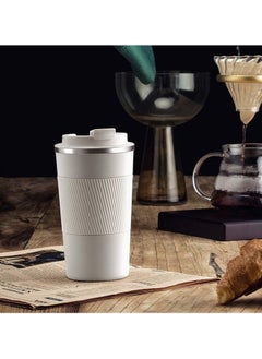 Generic Original 510 ml Thermos Mug, Thermal Bottle, Vacuum Insulated Tea Coffee Thermos 304 Stainless Steel Travel Mug for Hot and Cold Drinks, Perfect for Kids and Babies. Leakproof Design, Great Gift for Outdoor, Office, Home, Sports Coffee Mug Nescafe Cappuccino Tea - Car Seat Mug - Coffee Mug - Double Wall Stainless Steel Insulated with Flip Lid to Keep Drinks Hot and Cold - Stainless Steel Vacuum Insulated Double Wall Thermal Cup for Tea Coffee Travel with Flip Lid for Hot and Cold Drinks for 6 Hours - Thermal Flask with Silicone Heat Insulation to Protect Hands from Burns  - Image 4