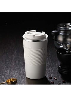 Generic Original 510 ml Thermos Mug, Thermal Bottle, Vacuum Insulated Tea Coffee Thermos 304 Stainless Steel Travel Mug for Hot and Cold Drinks, Perfect for Kids and Babies. Leakproof Design, Great Gift for Outdoor, Office, Home, Sports Coffee Mug Nescafe Cappuccino Tea - Car Seat Mug - Coffee Mug - Double Wall Stainless Steel Insulated with Flip Lid to Keep Drinks Hot and Cold - Stainless Steel Vacuum Insulated Double Wall Thermal Cup for Tea Coffee Travel with Flip Lid for Hot and Cold Drinks for 6 Hours - Thermal Flask with Silicone Heat Insulation to Protect Hands from Burns  - Image 5