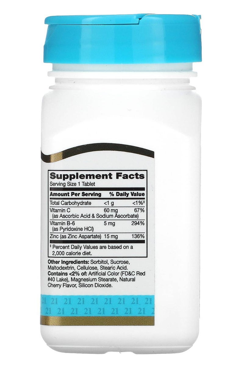 21st Century Zinc Plus Vitamins C and B-6, Chewable Tablets, Cherry Flavor, 90 Tablets - Image 2