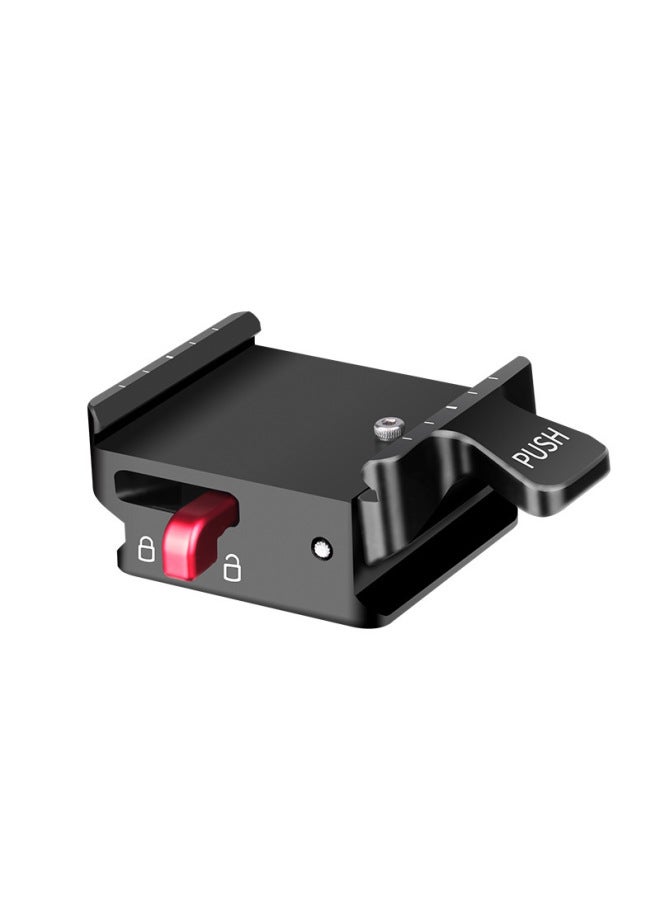 8 Mambili Mini Quick-fit Quick-release Seat Full Metal Quick-change Clamp Seat Rabbit Cage Rocker Arm Slide Rail Stabilizer-Color:Black - Image 2