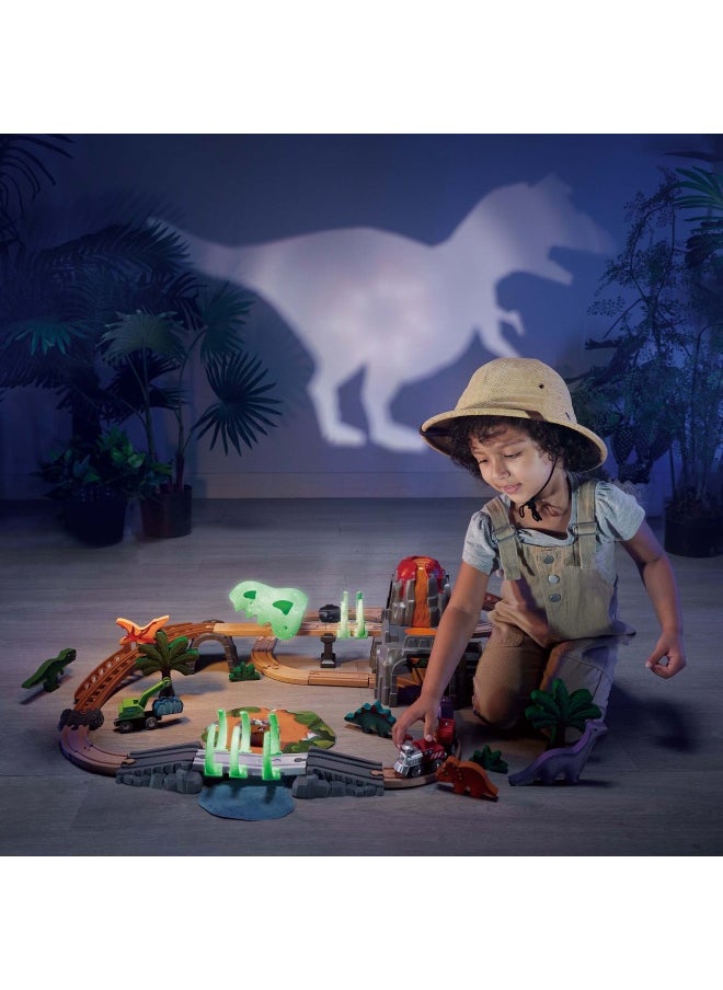 Hape - Hape Dino Railway Adventure Set (61 Pieces) - Image 1