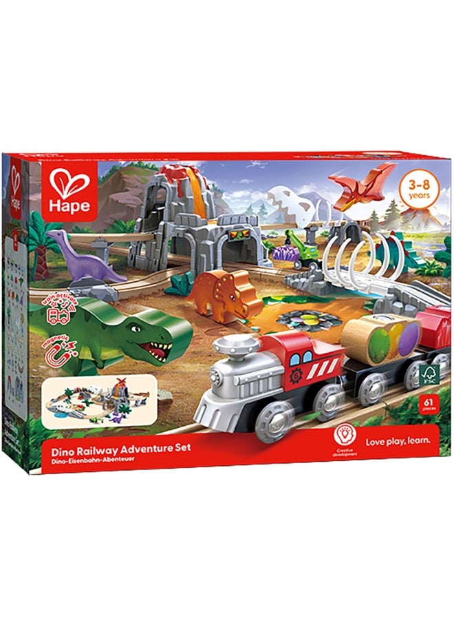 Hape - Hape Dino Railway Adventure Set (61 Pieces) - Image 1
