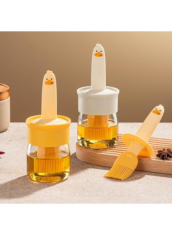 KIRMIT Oil Dispenser Bottle with Silicone Brush 200ML - Leakproof Transparent Jar for Cooking, Baking, BBQ | Versatile Oil Container with Brush for Oil (Yellow) - Image 4