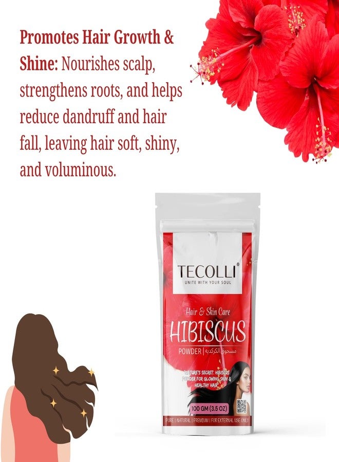 Tecolli® Hibiscus Powder for Hair & Skin Care - 100g | 100% Pure & Natural | Premium Fine Powder for Hair Growth, Shine & Skin Glow | Chemical-Free External Use Formula - Image 3