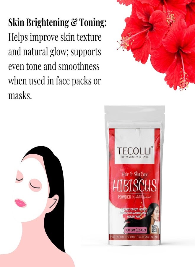 Tecolli® Hibiscus Powder for Hair & Skin Care - 100g | 100% Pure & Natural | Premium Fine Powder for Hair Growth, Shine & Skin Glow | Chemical-Free External Use Formula - Image 4