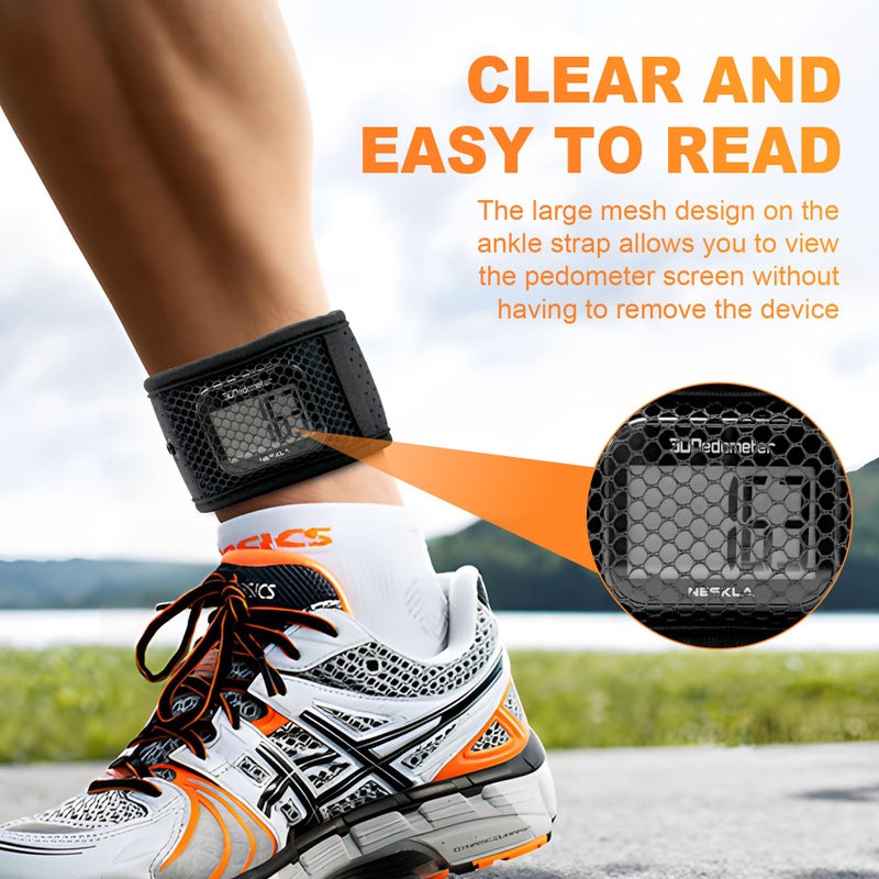 NESKLA Ankle Straps for Fitness Trackers, Soft Adjustment Pedometer Ankle Band Compatible with Fitbit, Breathable Mesh Sports Ankle Strap for Men and Women- Black - Image 5