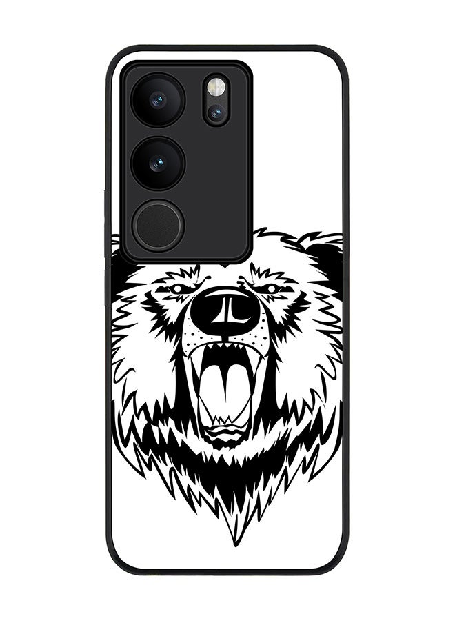 Stylizedd Rugged Black Edge case for Vivo V29 / Vivo V29 Pro / Vivo S17, Slim fit Soft Case Flexible Rubber Edges Anti Drop TPU Gel Thin Cover - Grizzly Bear - Image 1