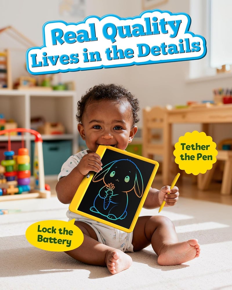 bravokids ألواح رسم مقاس 12 بوصة باللون الأصفر - Image 3