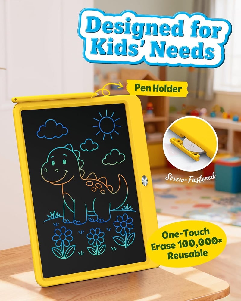 bravokids ألواح رسم مقاس 12 بوصة باللون الأصفر - Image 4