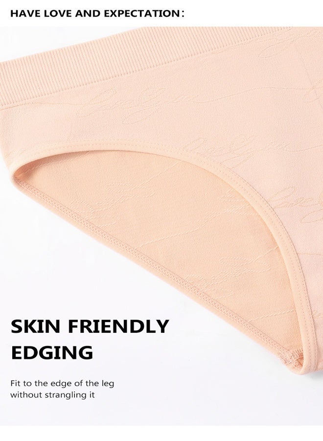 Zeemey Zeemey 5-Piece Cotton Bikini Breathable Panties Low Waist Fashionable Ladies Panties  - Image 2