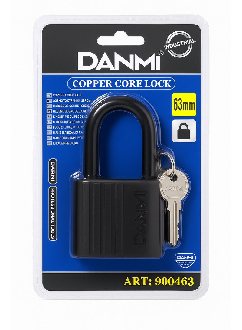DANMI 63mm Security Padlock – Industrial Heavy-Duty Copper Core Lock for Doors, Gates & Warehouses - Image 3