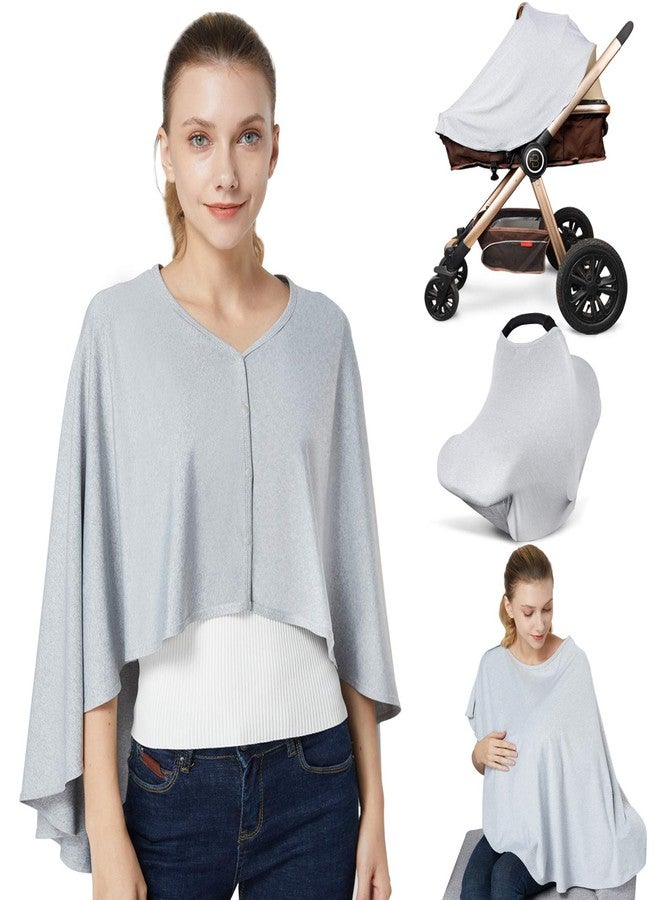 Kefee Kol Nursing Cover & Baby Nursing Poncho,Multi Use Breastfeeding Cover for CarSeat Canopy, High Seat Cover, Stroller Cover, Shopping Cart Cover,Nursing Scarf for Boy and Girl by Kefee Kol (Grey) - Image 1