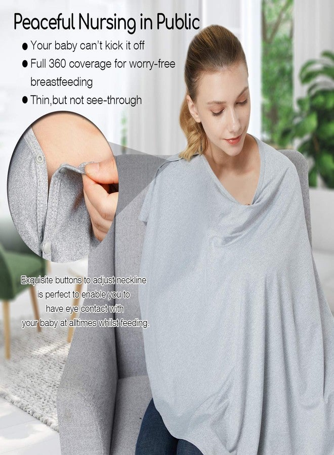 Kefee Kol Nursing Cover & Baby Nursing Poncho,Multi Use Breastfeeding Cover for CarSeat Canopy, High Seat Cover, Stroller Cover, Shopping Cart Cover,Nursing Scarf for Boy and Girl by Kefee Kol (Grey) - Image 2