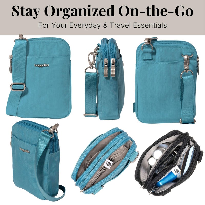 Baggallini Modern Take Two RFID Crossbody - 5"x7" Lightweight Small Phone Wallet Crossbody Bag - Nylon Travel Purse - Image 5