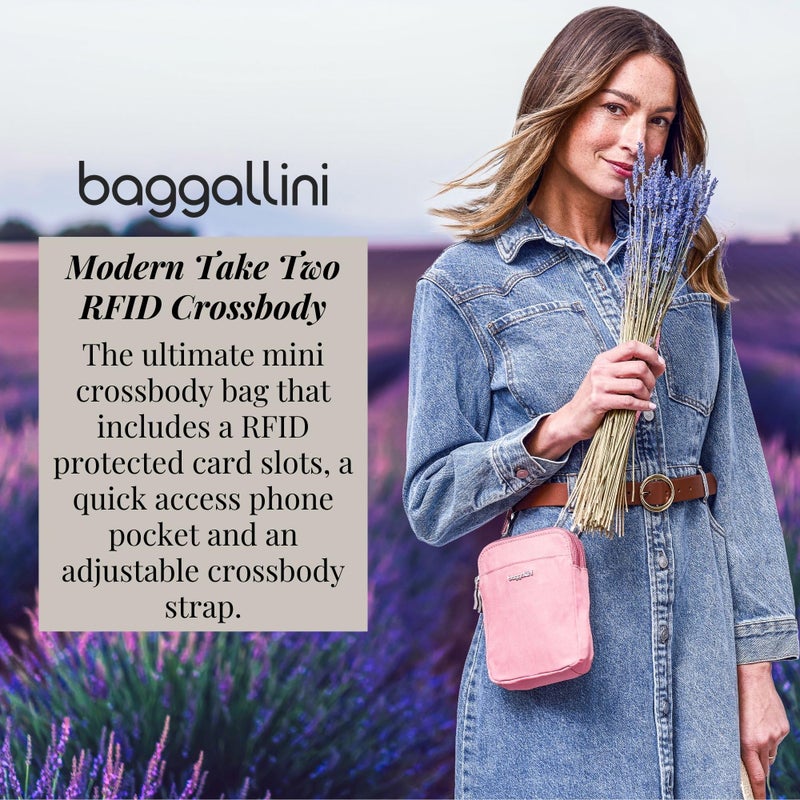 Baggallini Modern Take Two RFID Crossbody - 5"x7" Lightweight Small Phone Wallet Crossbody Bag - Nylon Travel Purse - Image 2