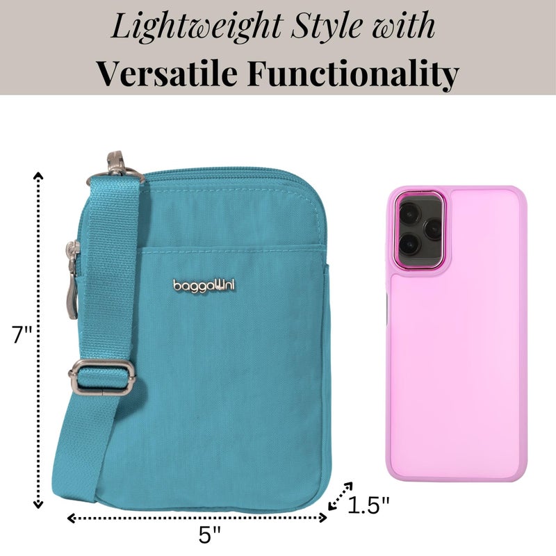Baggallini Modern Take Two RFID Crossbody - 5"x7" Lightweight Small Phone Wallet Crossbody Bag - Nylon Travel Purse - Image 3