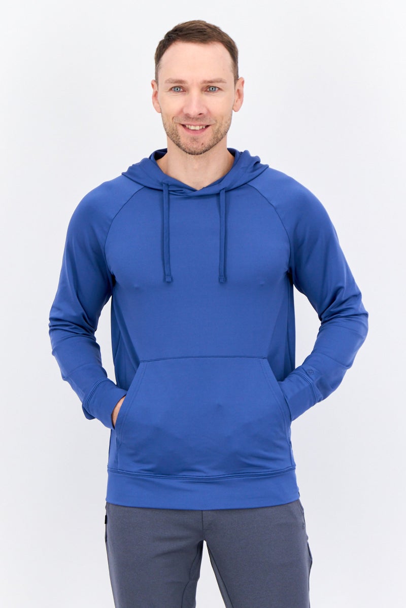 Gaiam Men Slim Fit Long Sleeves Training Hoodies, Navy  - Image 1