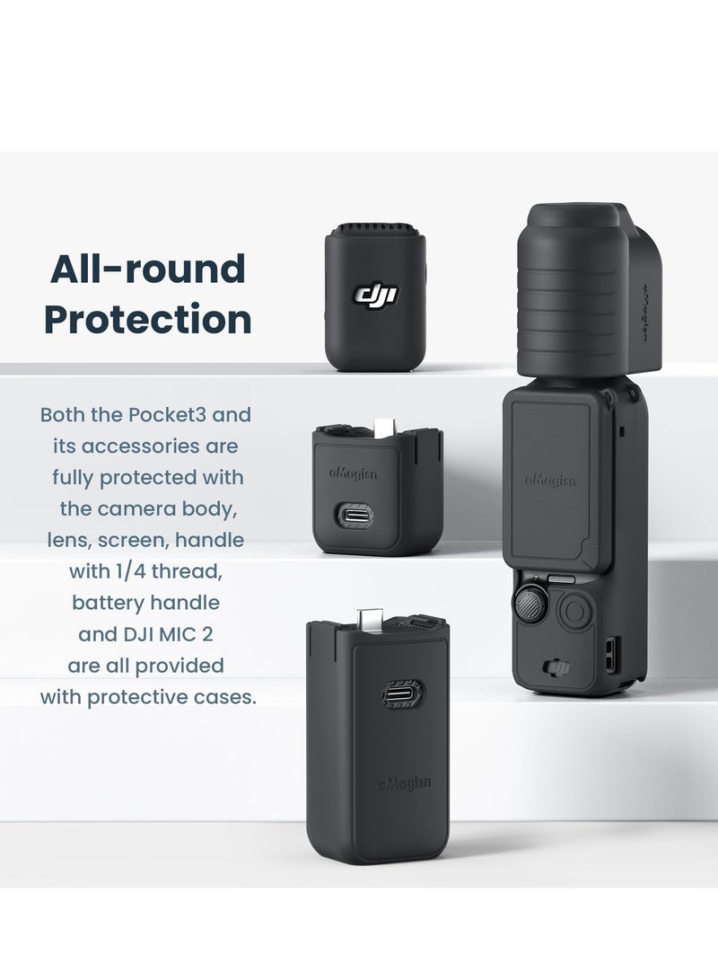 SYOSI SYOSI for DJI Osmo Pocket 3 Soft Silicone Case, Silicone Protective Case Cover for DJI Pocket 3 Camera, Scratch - Resistant Protective Sleeve for DJI Pocket 3 Accessories (Black)  - Image 5