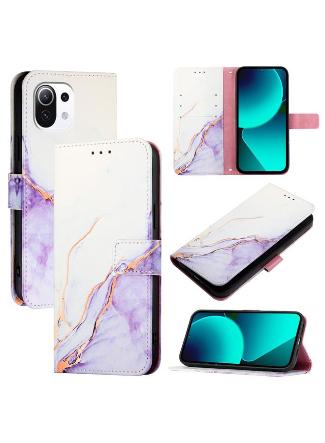 The Bros Case For Xiaomi 11 Lite 5G NE PT003 Marble Pattern Flip Leather Phone Case