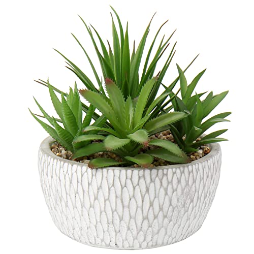 Briful Small Fake Plants Assorted Faux Succulents in Pots Realistic Succulents Plants Artificial with Cement Pots for - Image 2