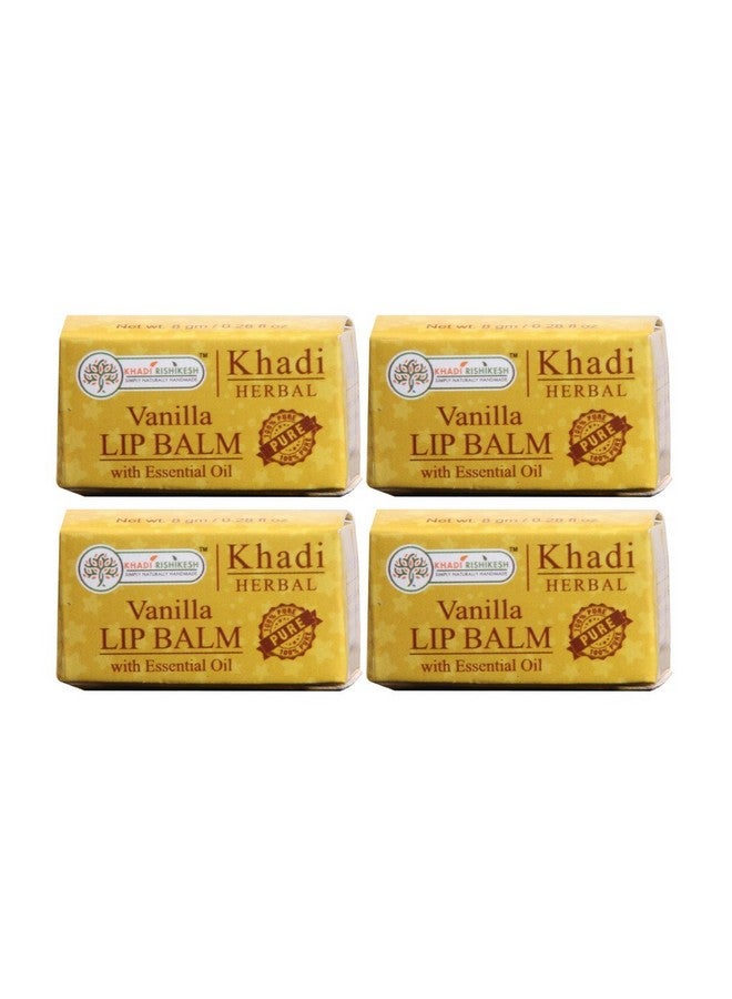 KHADI RISHIKESH Herbal Vanilla Lip Balm Combo Set Pack Of - 8Gm x 4 (32gm) - Image 1