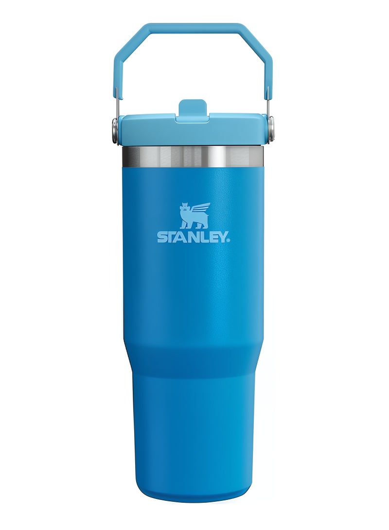 Stanley IceFlow 30oz Flip Straw Tumbler Winter Stainless Steel Vacuum Insulated Water Bottle with Leakproof Lid Foldable Handle Keeps Drinks Cold for 12 Hours - Image 1