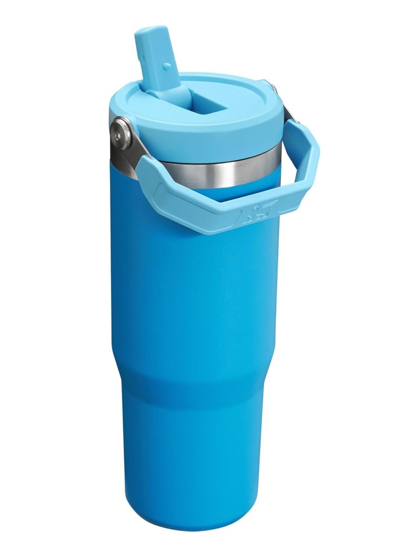 Stanley IceFlow 30oz Flip Straw Tumbler Winter Stainless Steel Vacuum Insulated Water Bottle with Leakproof Lid Foldable Handle Keeps Drinks Cold for 12 Hours - Image 2