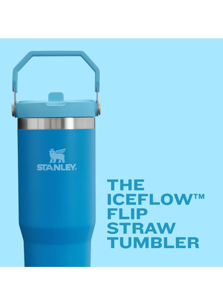 Stanley IceFlow 30oz Flip Straw Tumbler Winter Stainless Steel Vacuum Insulated Water Bottle with Leakproof Lid Foldable Handle Keeps Drinks Cold for 12 Hours - Image 4