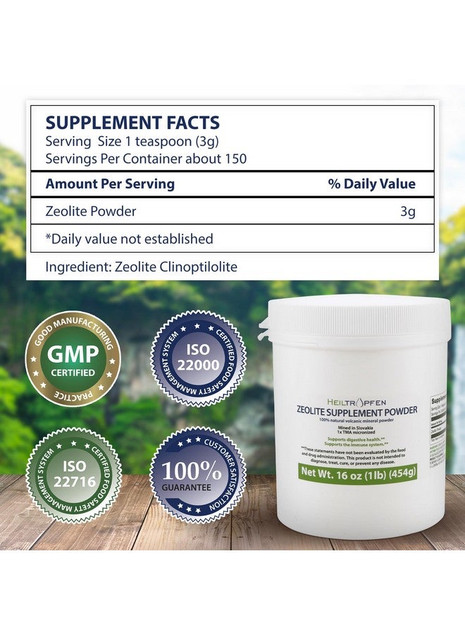 Heiltropfen Heiltropfen Zeolite Powder | Dietary Supplement 1 Pound - 454 g | Detox | Clinoptilolite 94+-3% | Activated | Natural Mineral Dust | Ultra FINE Less-Than 2 µm  - Image 1