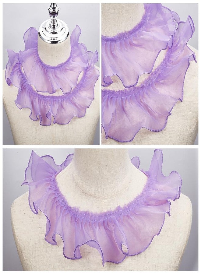 BENECREAT 11Yard Polyester Pleated Lace Trims, 3 inch Wide Purple Ruffled Ribbon Ruffled Pleated Lace Fabric Trim for Sewing and Art Craft Decoration - Image 4