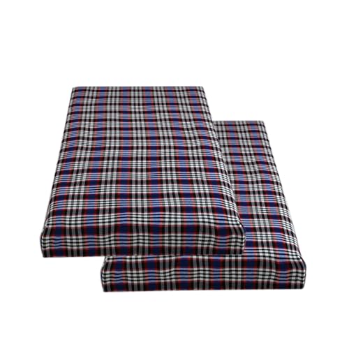 PRISCILLA Cotton Mattress Cover Protector Single Bed with Strong Zip/Chain (2 Pc, 6x3 ft) | All Around Protection with 360° Encasing with Zipper (Pack of 2, 72x36 Fits Upto 6 inches, Red/Blue) - Image 2