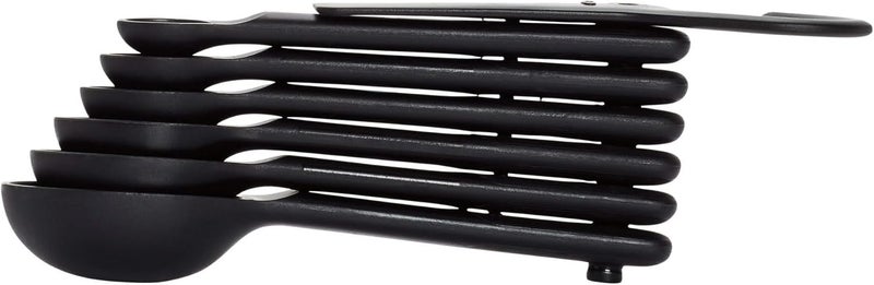 OXO All condition fit GG 7 PC PLASTIC MEASURING SPOONS - SNAPS - BLACK - INTL Protective coating - Image 2
