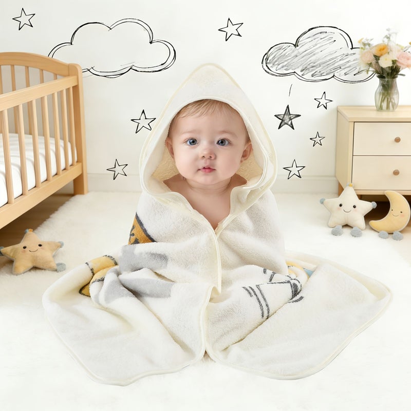 Soft Absorbent Kids Coral Fleece Towel Butterfly Elephant Durable Quick Dry - Image 1