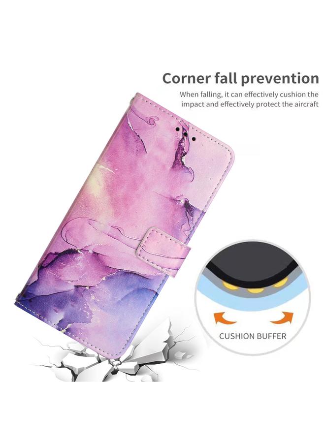 S-TOP Case For Motorola Moto G62 5G Crossbody Painted Marble Pattern Leather Phone Case - Image 5