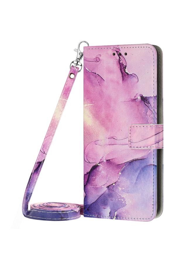 S-TOP Case For Motorola Moto G62 5G Crossbody Painted Marble Pattern Leather Phone Case - Image 2