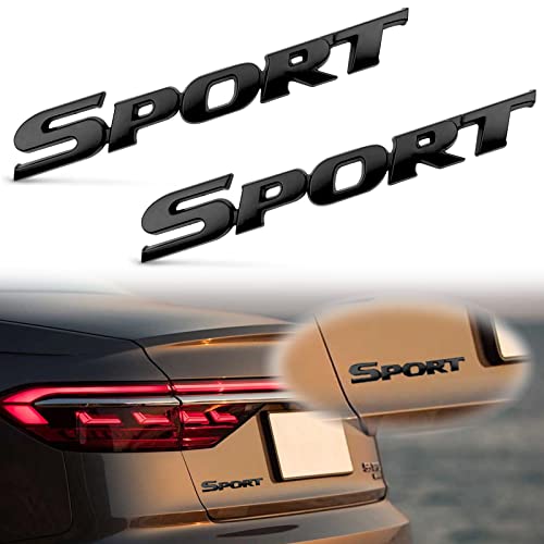 NTNEV 2PCS 3D Metal Sport Emblem Car Tailgate Decal Personalise 3D Premium Decals Trunk Fender 3D Sticker Modification Black - Image 1