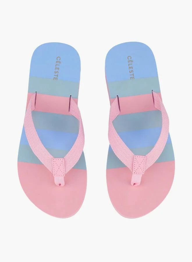 سيليست Women Striped Flip-Flops