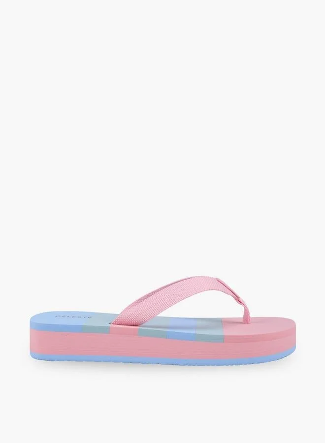 سيليست Women Striped Flip-Flops