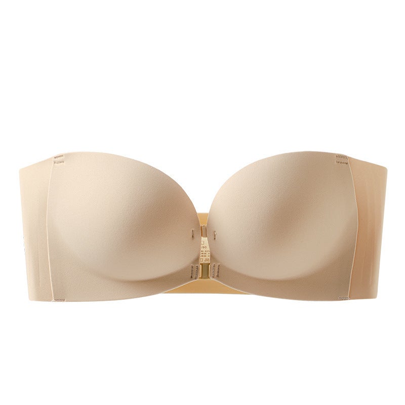 Seamless Double Front Buckle Strapless Intimates For Women, Invisible Non-Slip Push-Up, Beautiful Back, Small Breasts Push-Up Bra - Image 1