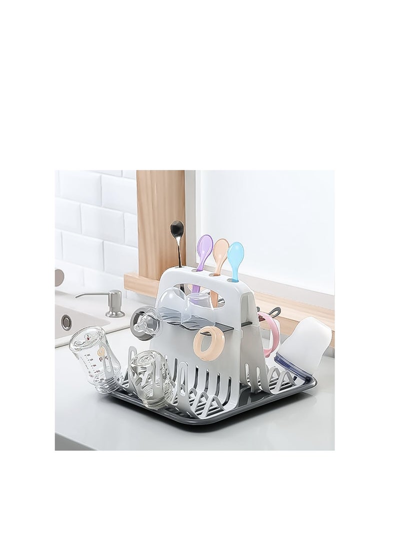 Arabest Baby Milk Bottles Drying Rack Portable Cleaning Dryer Storage Holder Multi-Layer Detachable with Drain Tray Drying Rack for Kids  - Image 4