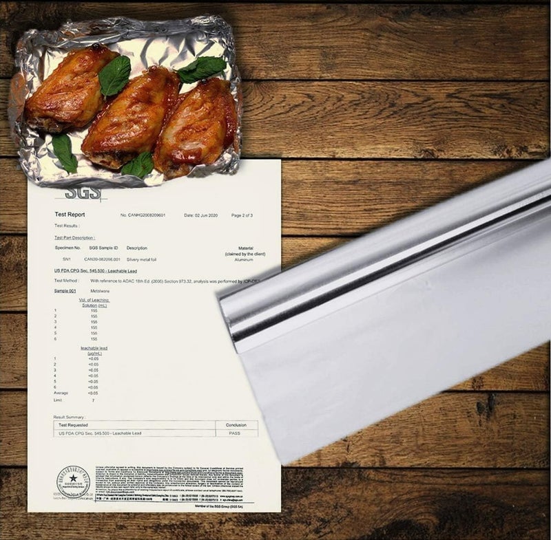 BBQMFG Heavy Duty Aluminum Foil, Food Grade Aluminum Foil Roll 12 Inches X 300 Feet - 300 Square Feet, 0.85mil Thickness - Image 2